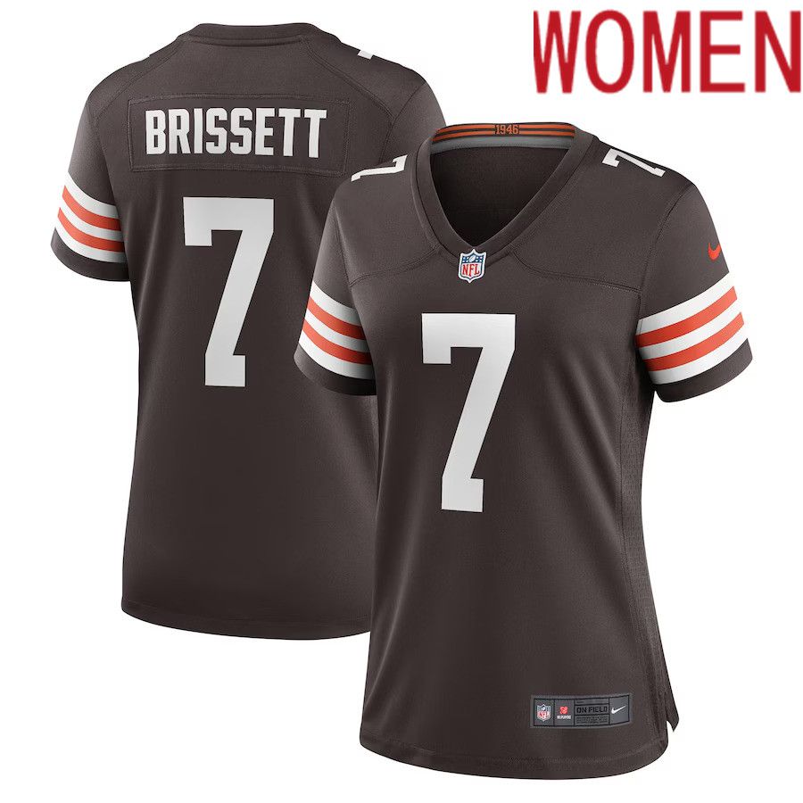 Women Cleveland Browns #7 Jacoby Brissett Nike Brown Game NFL Jersey->women nfl jersey->Women Jersey